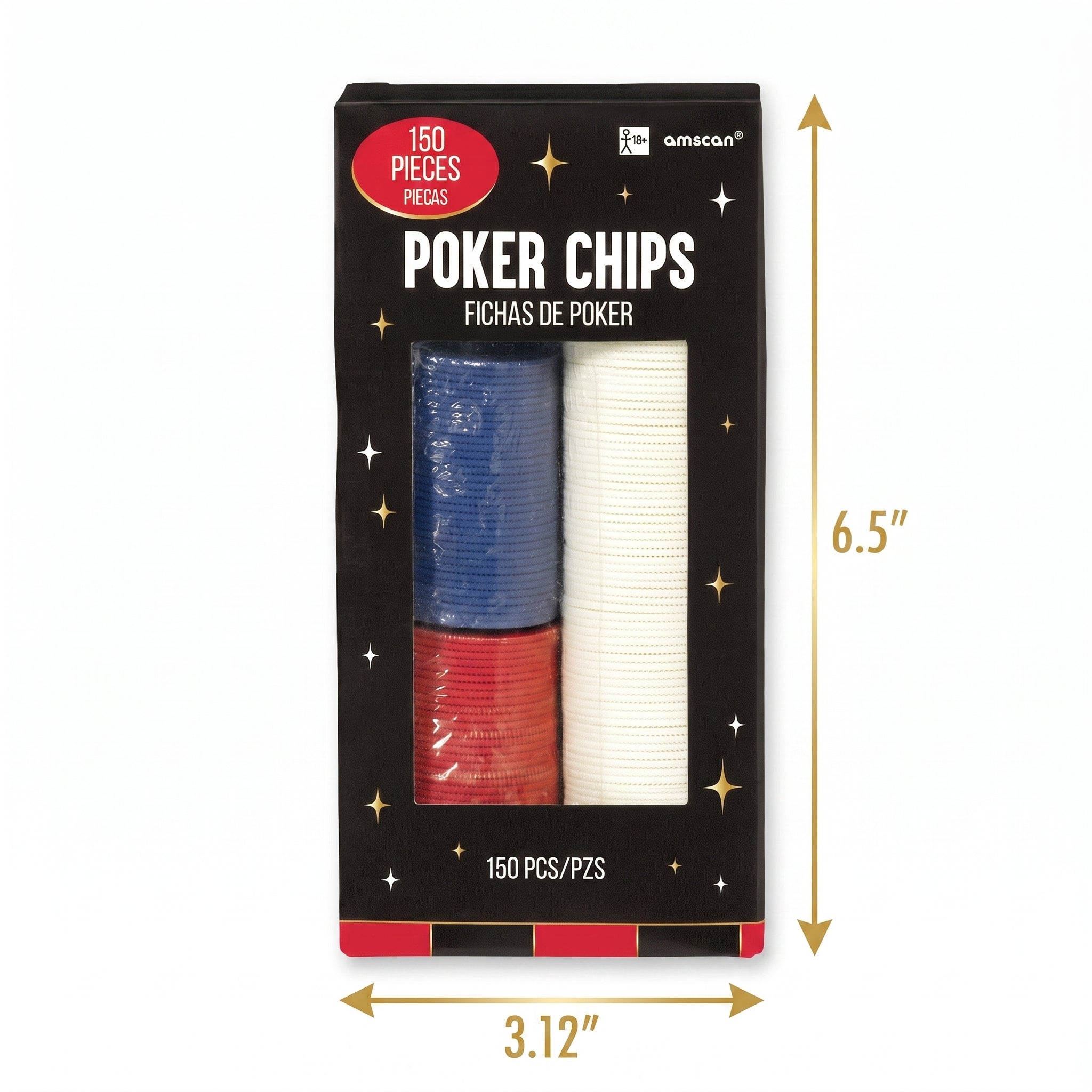 150-Piece Poker Chip Set for Casino-Themed Parties