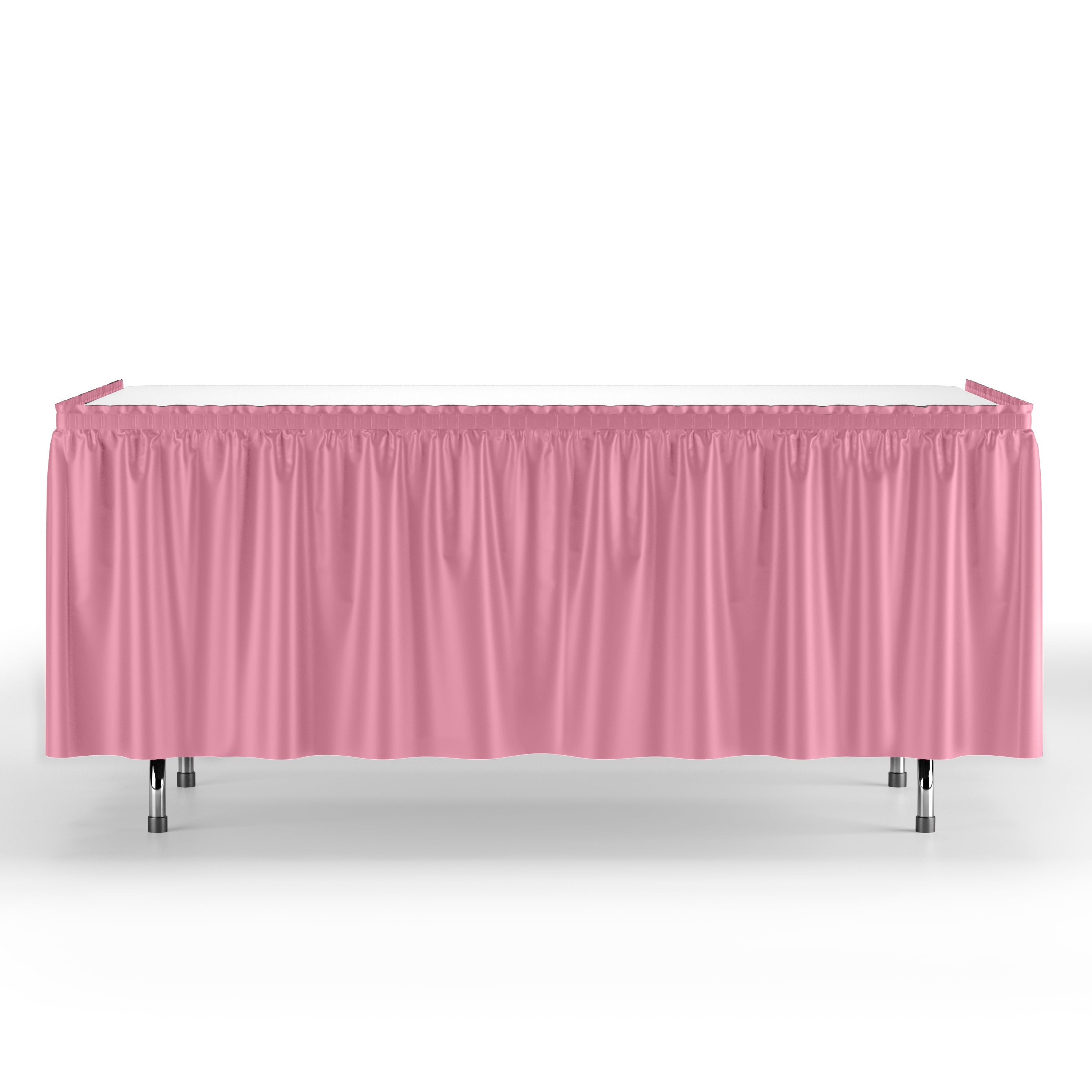 Pink Plastic Table Skirt | Case of 48