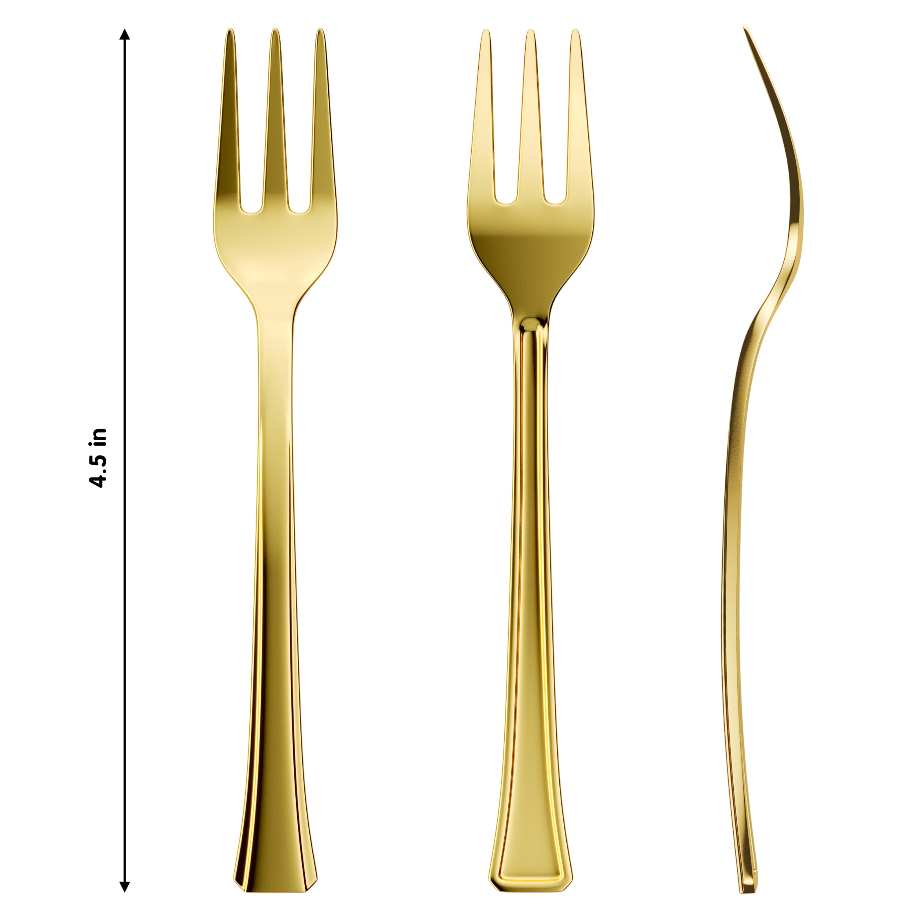 Exquisite Classic Gold Plastic Tasting Forks 100 Count