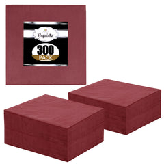 Burgundy Beverage Napkins - 4.75 in. x 4.75 in. | 100 Count