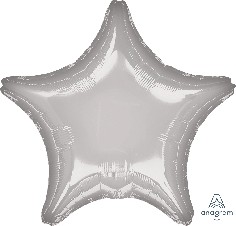 Silver Star Foil Balloon - 19 Inches