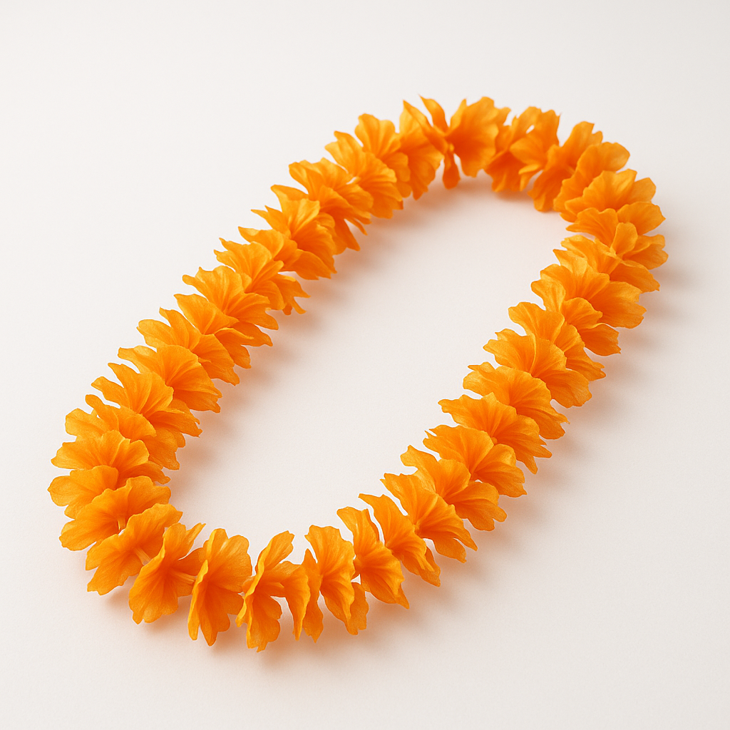 Vibrant Orange Hawaiian Lei - 40"