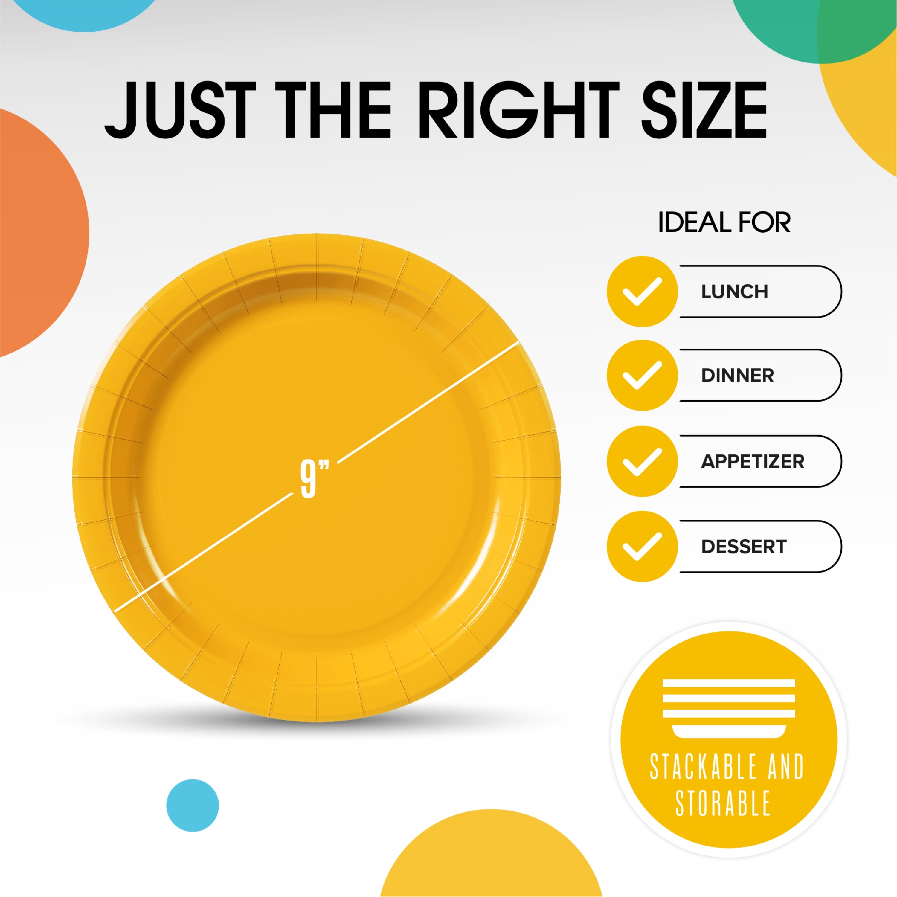 9 in. Yellow Paper Plates | 100 Count