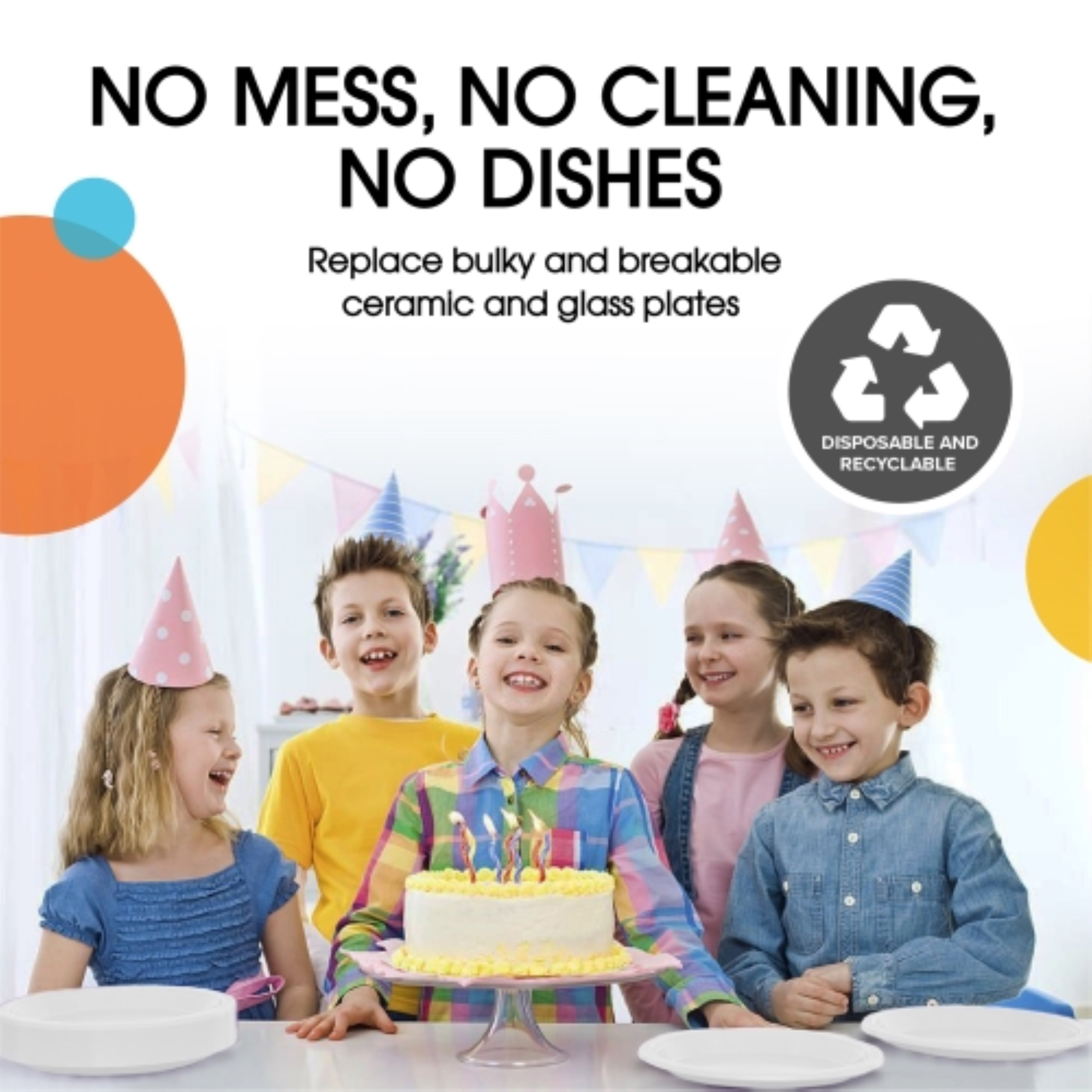 9 In. White Plastic Plates | 100 Count