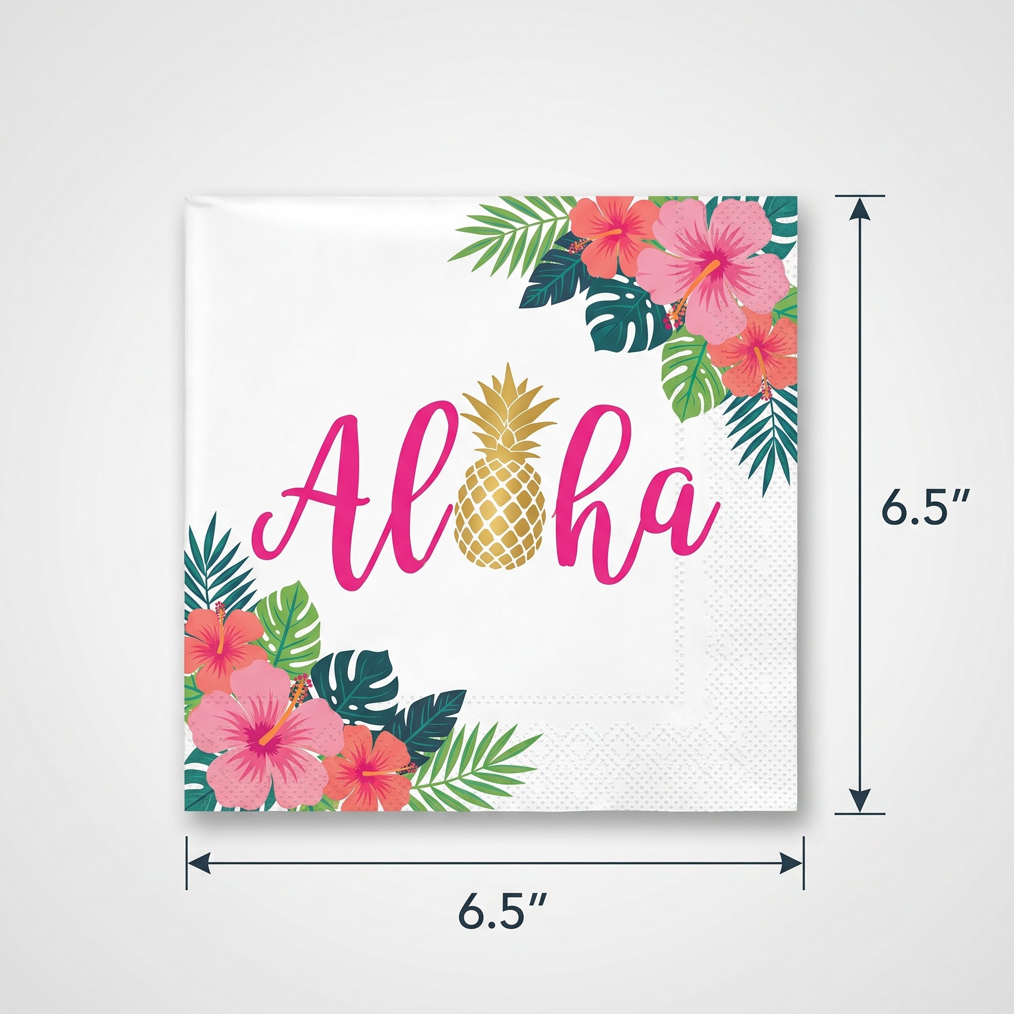 Tropical Aloha Lunch Napkins - 6.5 In. x 6.5 In. - 16 Pack
