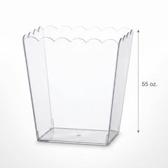 Clear Scalloped Edge Plastic Container, 55 oz