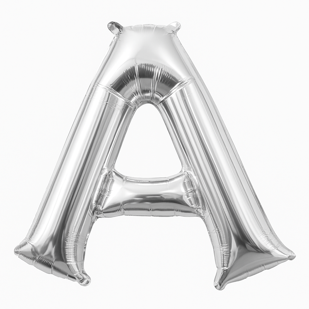 Silver Foil Balloon Letter "A" - Air-Filled