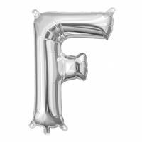 Silver Foil Air-Filled Letter "F" Balloon