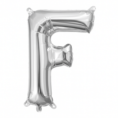 Silver Foil Air-Filled Letter "F" Balloon