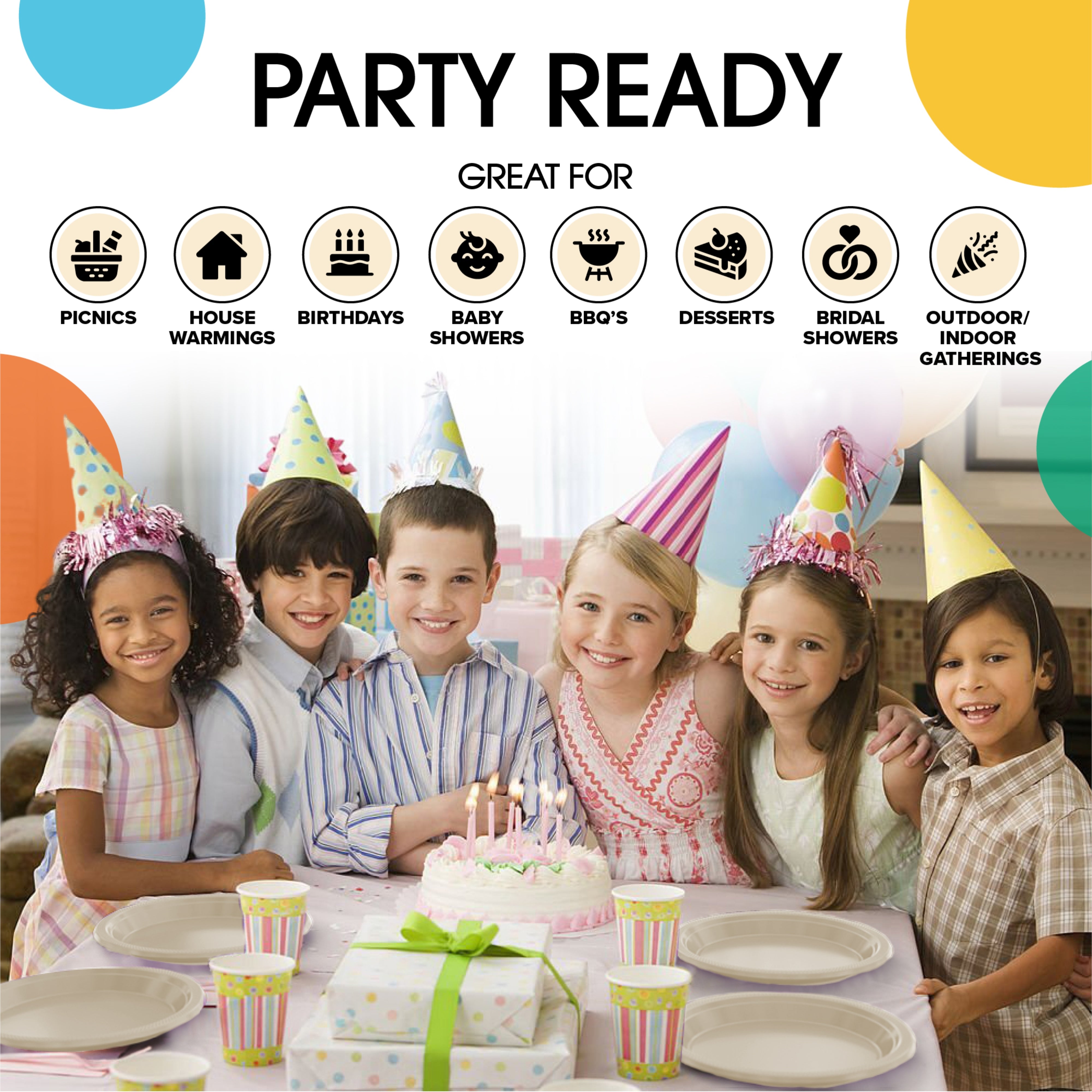 7 In. Ivory Plastic Plates | 100 Count