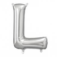 Silver Letter "L" Foil Balloon - Air Filled