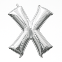 Silver Letter "X" Foil Balloon - Air-Filled