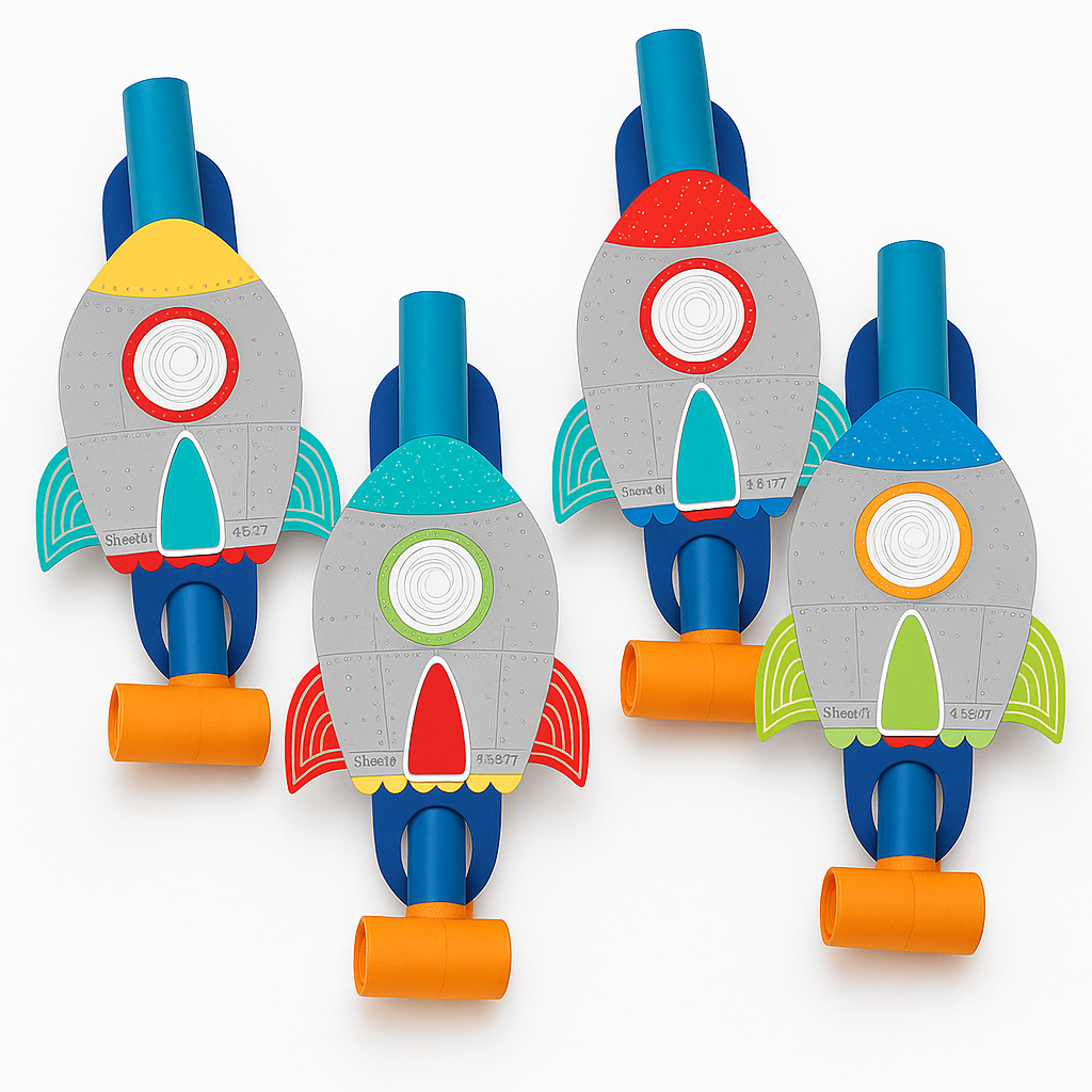 Blast Off Rocketship Blowout Party Favors for Baby's First Birthday