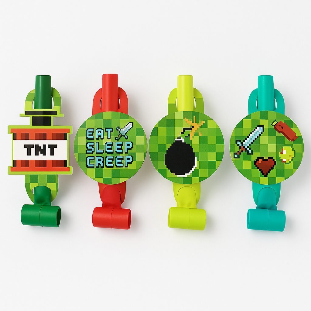 Pixel Party Blowout Noisemakers, 8-Pack