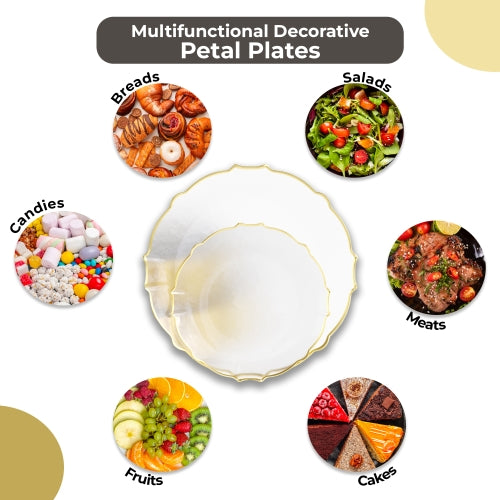 Clear/Gold Petal Plates - Combo Pack 40/40