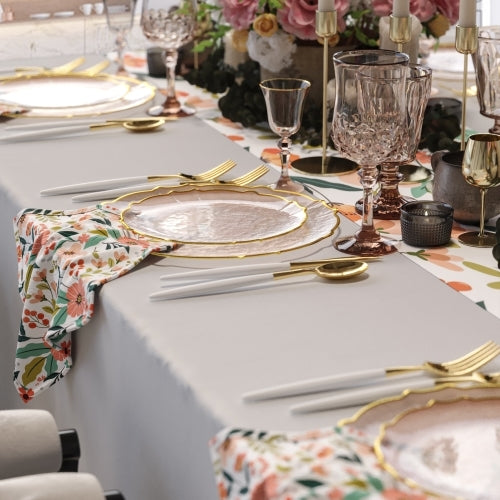 Rosé/Gold Petal Plates - Combo Pack 40/40 (Coral Peach)