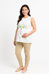 "Coming Soon" Pastel Floral Baby Shower Bump Sash