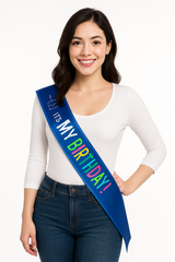 Modern "It's My Birthday" Deluxe Sash