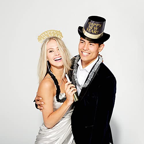 Amscan Get The Party Started New Year's 2026 Party Kit for 25, Includes Top Hats and Tiaras