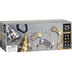 Amscan Elegant Eve 2026 New Year's Eve Decorations Party Supplies for 25, Includes Cone Hats and Tiaras