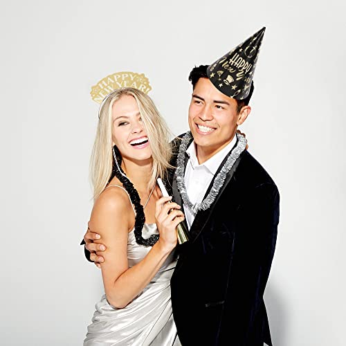 Amscan Elegant Eve 2026 New Year's Eve Decorations Party Supplies for 25, Includes Cone Hats and Tiaras