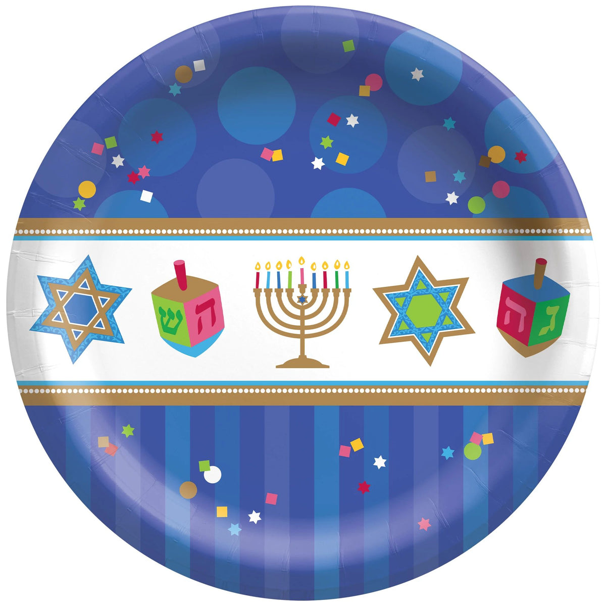 Festive Hanukkah Celebration 8.7" Paper Plates