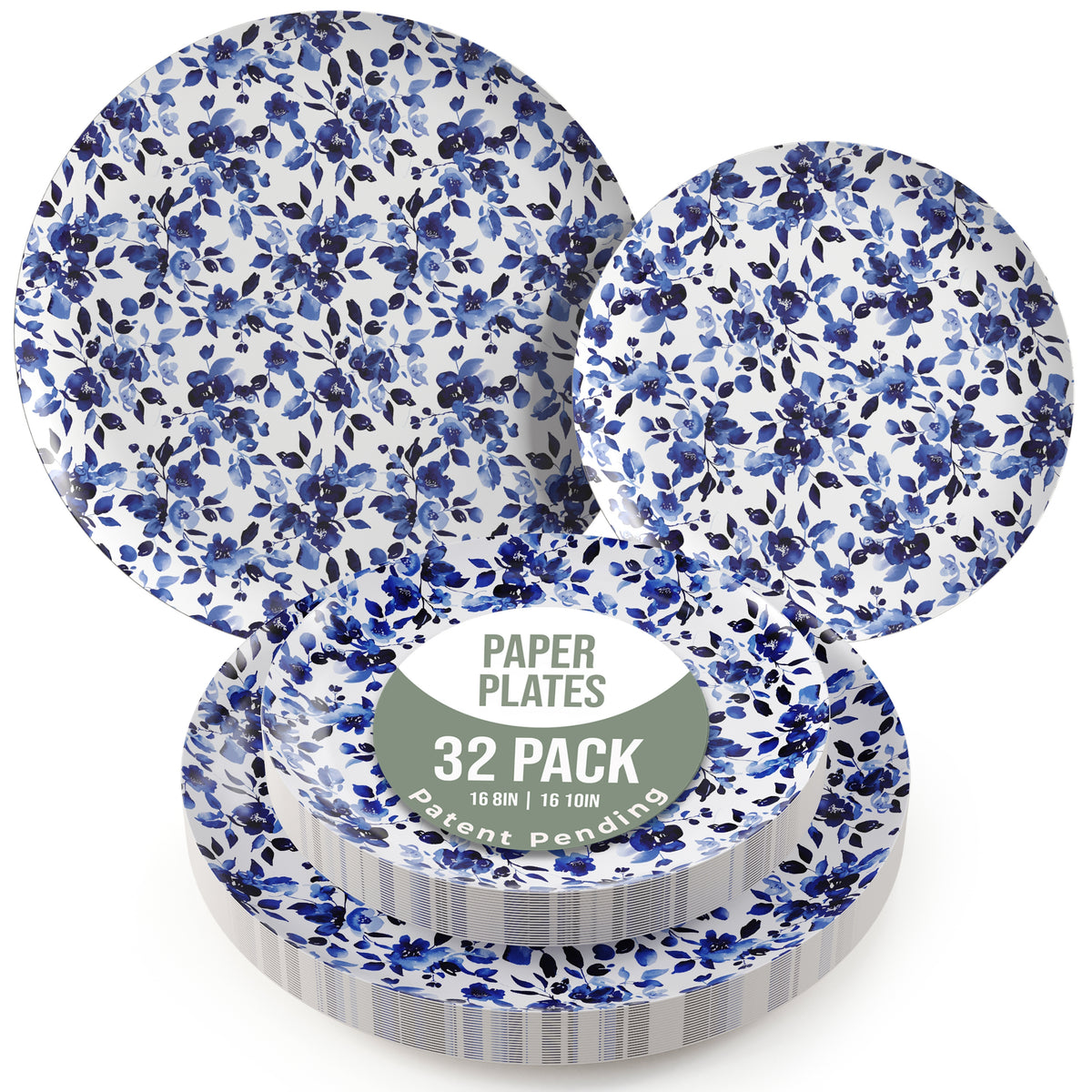 Earthtrends Bluebelle Design Plates Combo Set 16/16.