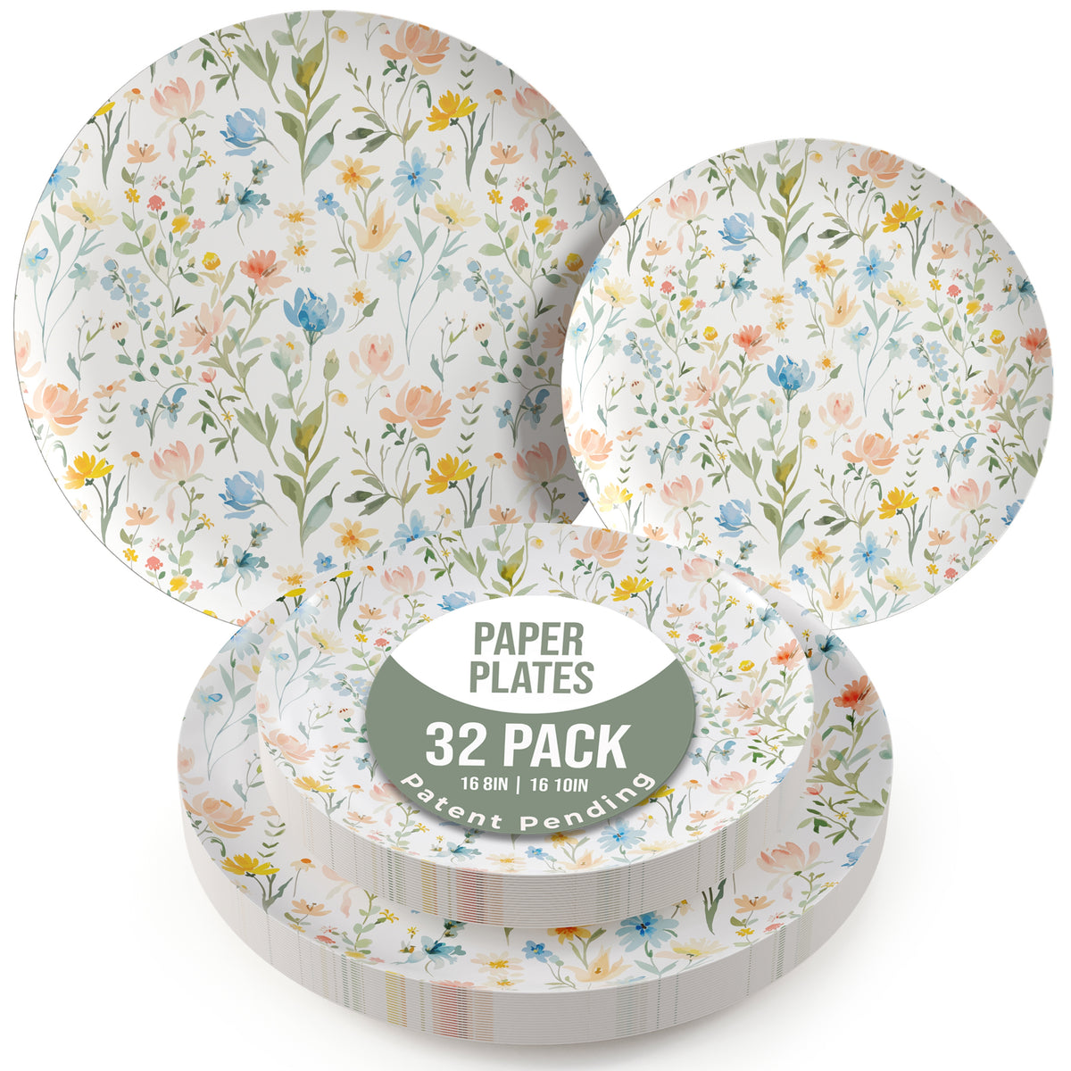 Earthtrends Petite Fleur Design Plates Combo Set 16/16.