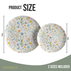 Earthtrends Petite Fleur Design Plates Combo Set 16/16.