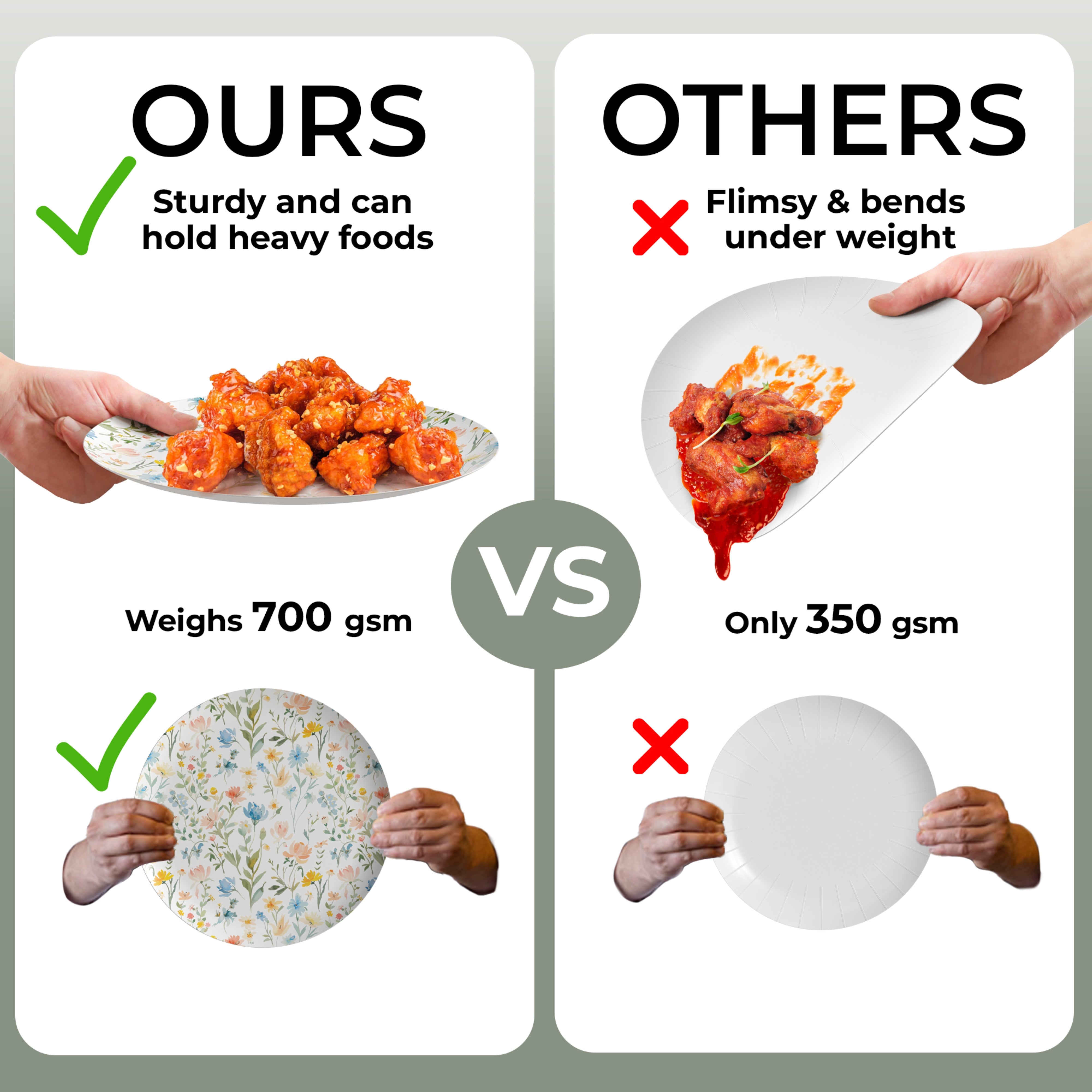 Earthtrends Petite Fleur Design Plates Combo Set 16/16.