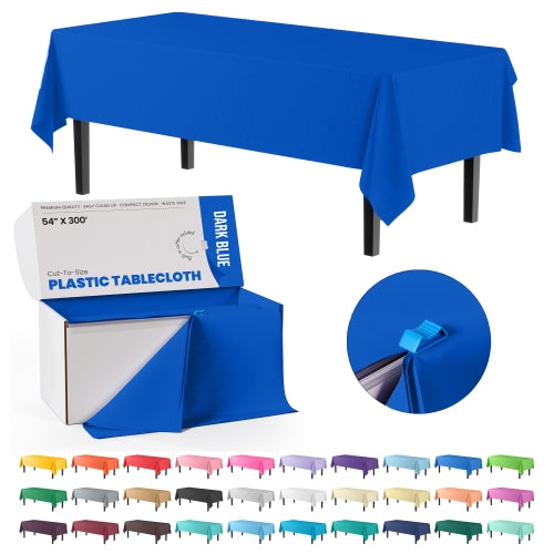 Little Gym - 54" X 300' Select A Size Table Cover - Dark Blue