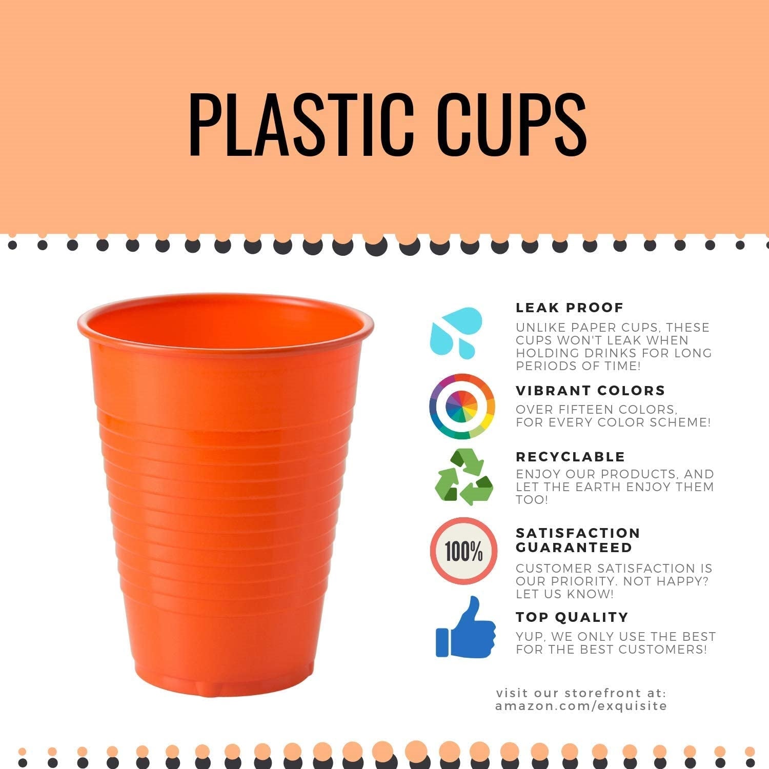 PMA - 12 Oz. Black Plastic Cups - 50 Ct.