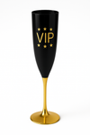 Glamorous VIP Champagne Flutes - Black & Gold, 5oz, Set of 4