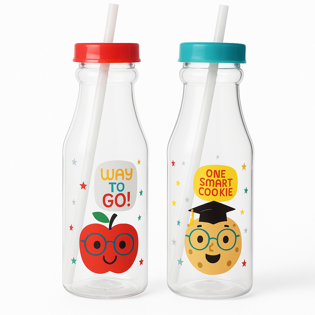 Graduation Celebration Plastic Straw Bottles