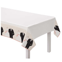 Elegant Wedding Attire Plastic Table Cover