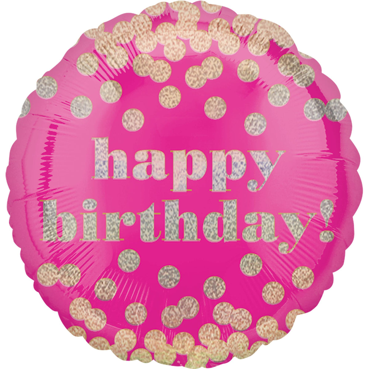 Festive Dotty Holographic Birthday Foil Balloon
