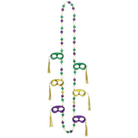 Mardi Gras Masquerade Mask Bead Necklace