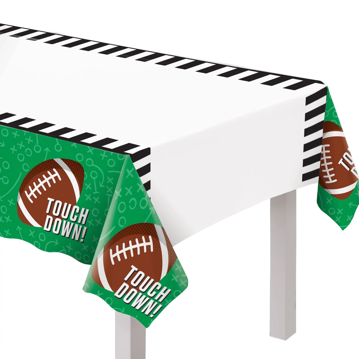 Touchdown Football Plastic Table Cover - 3 Pack