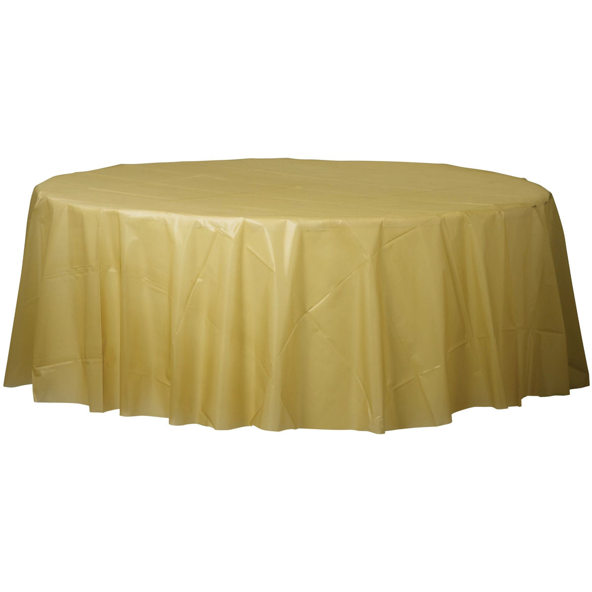 Gold Flannel Backed Round Table Cover - 84"
