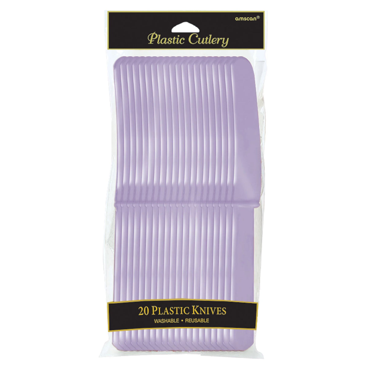 Lavender Plastic Knives - 20 Pack