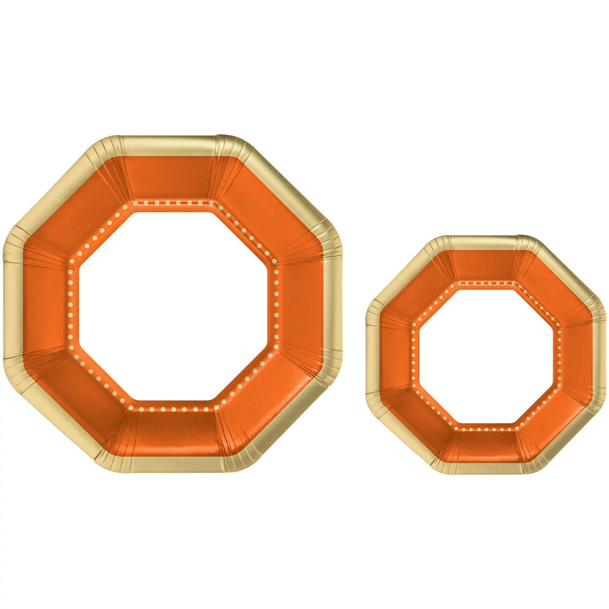 Premium Orange Octagonal Paper Plates | 10"