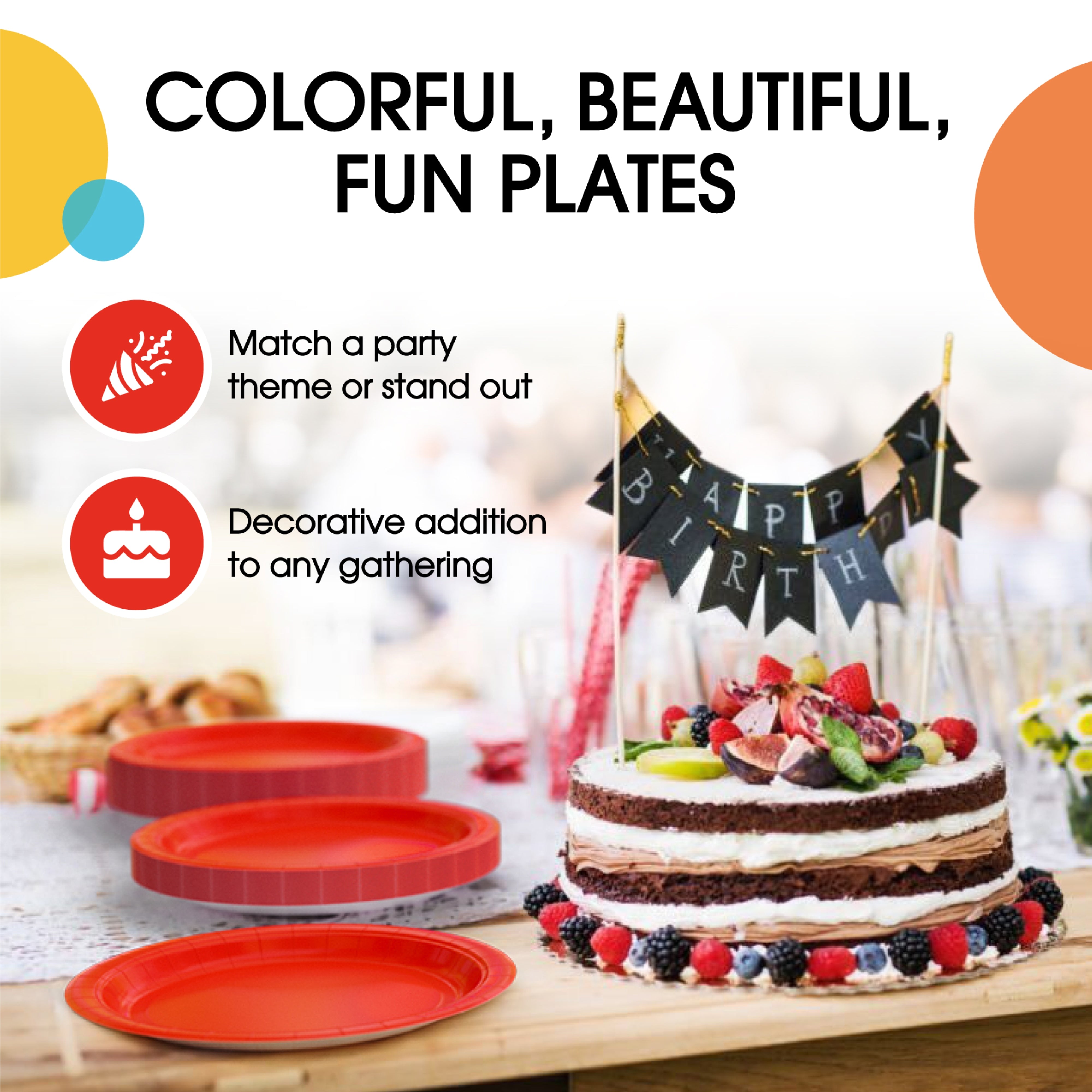 10"" Paper Plates 50 pack - Red Amscan
