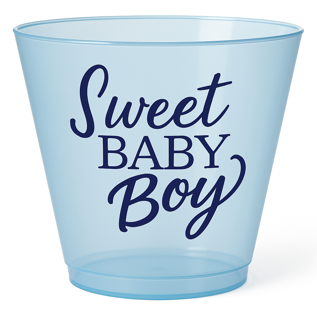 "Sweet Baby Boy" 9oz Plastic Baby Shower Tumbler