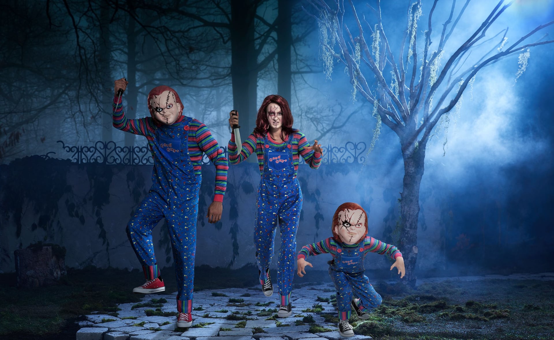 Kids' Chucky Halloween Costume with Mask and Overalls
