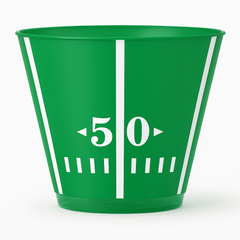 Football Field Plastic Tumblers, 9oz, Green - Set of 24