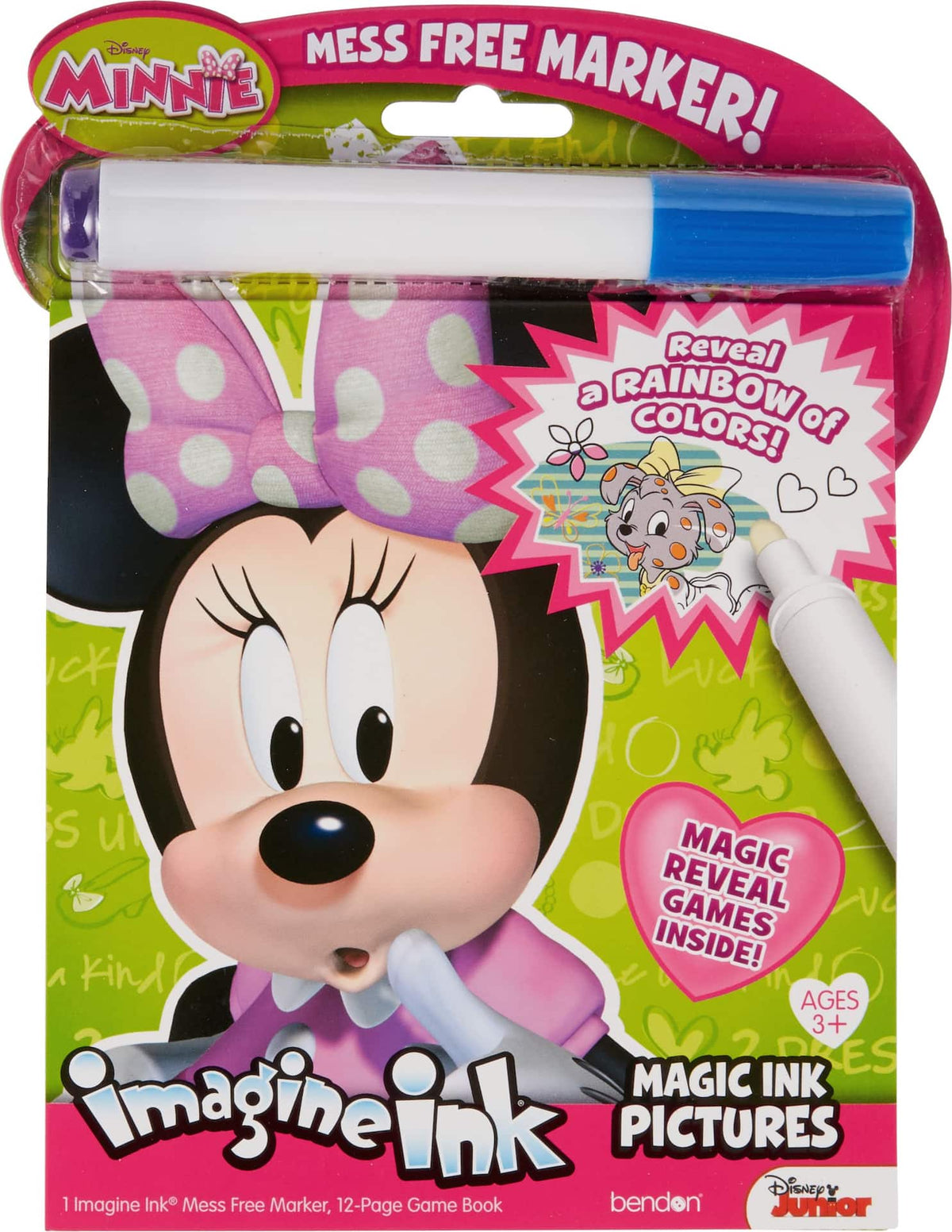 Disney Minnie Mouse Magic Ink Colouring & Activity Book, Black/White, 12 Pages, Ages 3+, for Arts & Crafts/Birthday Favour