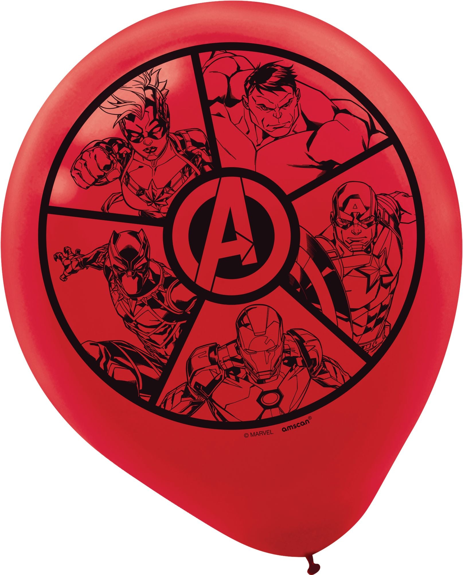 Marvel Avengers Assemble Latex Balloons, 12-Inch, 6-Pack