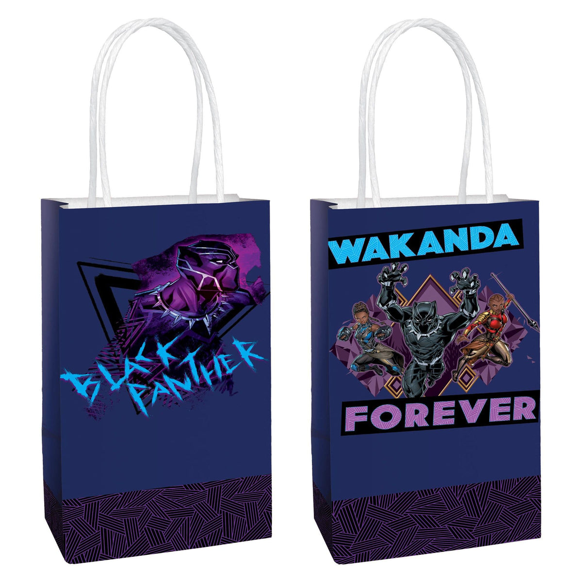 Marvel Black Panther Kraft Gift Bags for Kids' Birthdays, 8-Pack