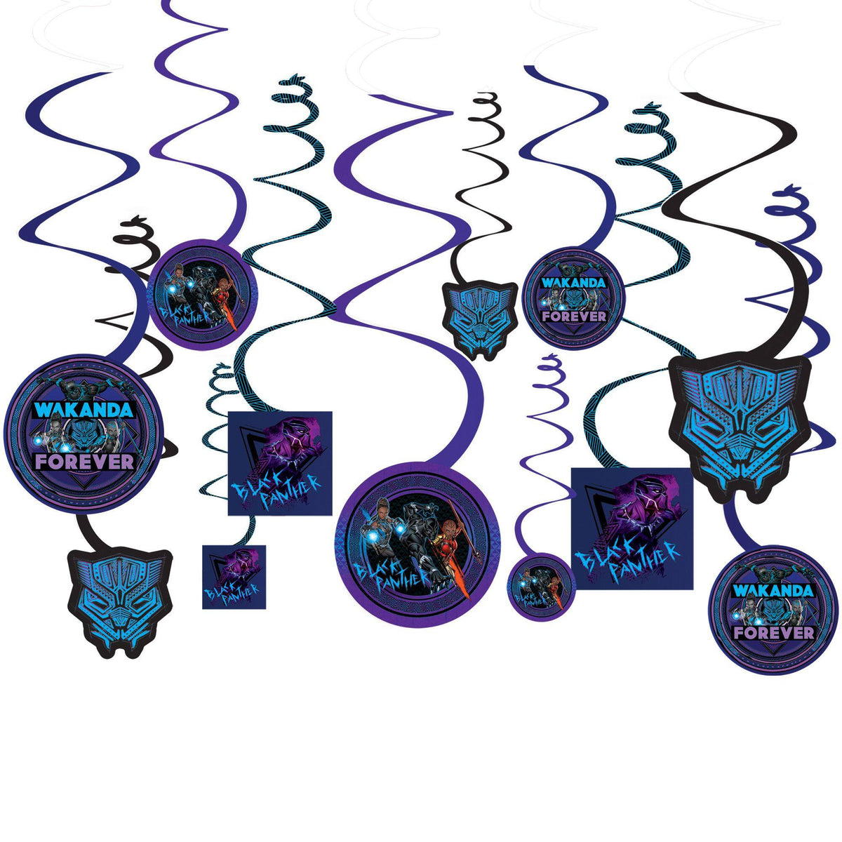 Marvel Black Panther Spiral Hanging Decorations for Kids Birthday Parties