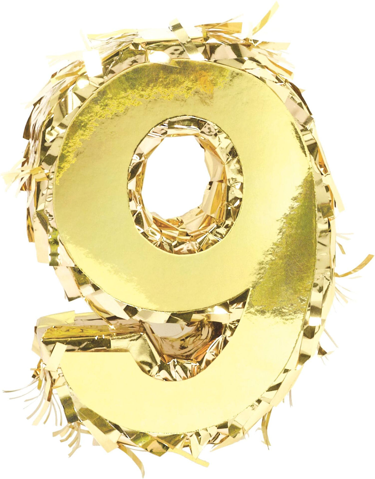 Metallic Gold Number 9 Mini Piñata Decoration, 6-Inch